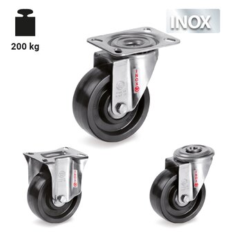 TR-67CC-NLX-Roues avec montures en acier inox pour charges légères